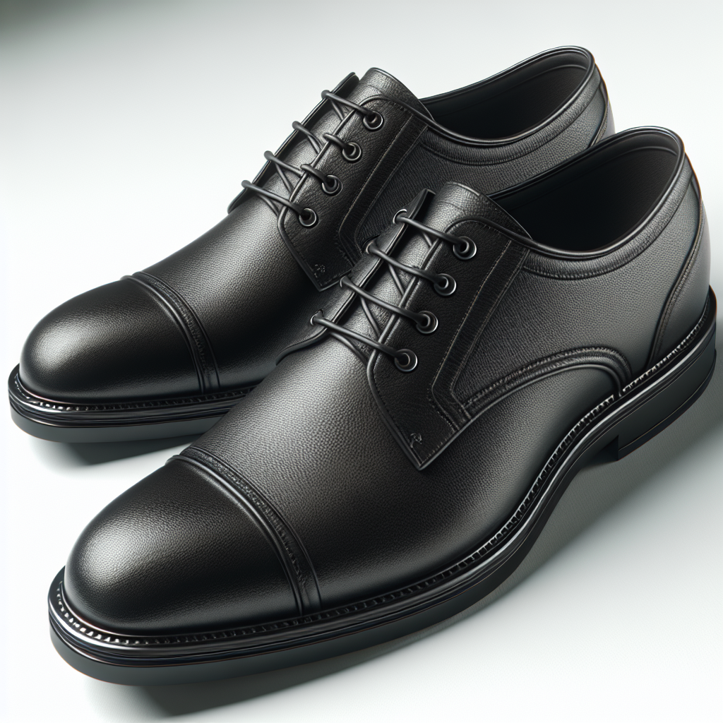Men's Black Leather Dress Shoes